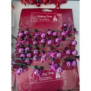 Vintage Holiday Time Mini Garland Lot Christmas Bead Star Garland 9 Ft
